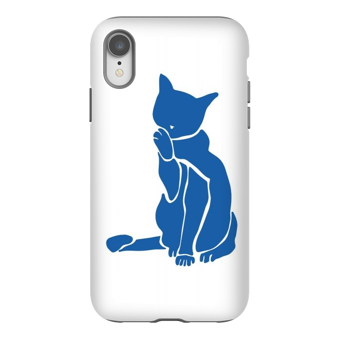 iPhone Xr StrongFit Matisse's Cat Var. 1 in Blue by ECMazur 