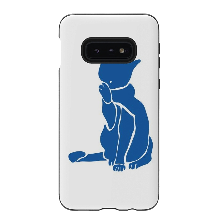 Galaxy S10e StrongFit Matisse's Cat Var. 1 in Blue by ECMazur 