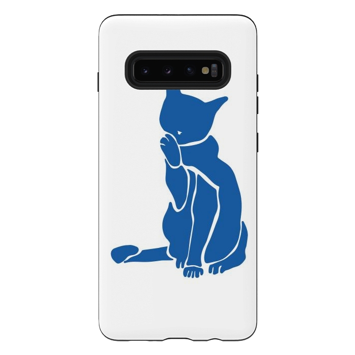 Galaxy S10 plus StrongFit Matisse's Cat Var. 1 in Blue by ECMazur 
