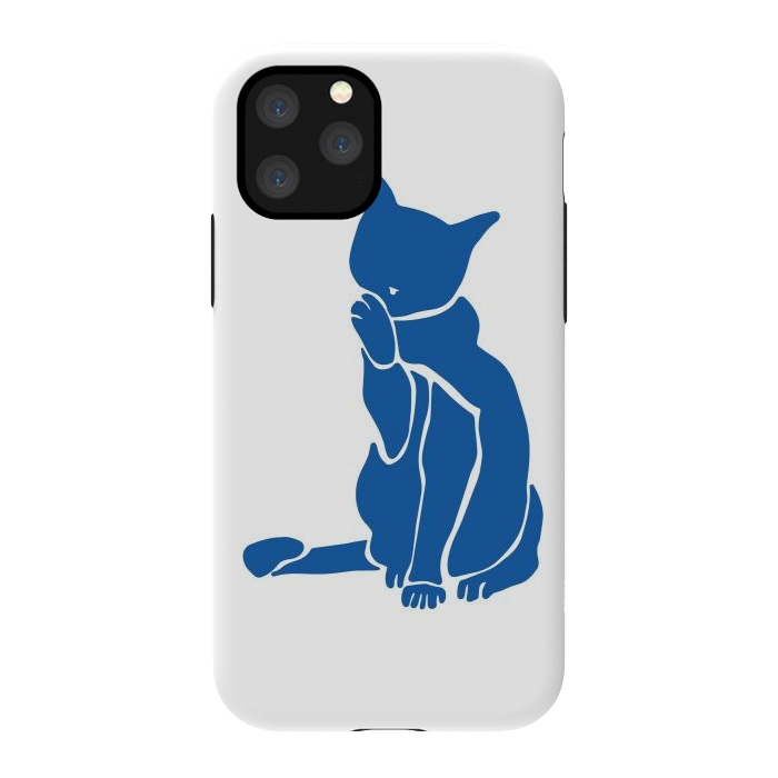iPhone 11 Pro StrongFit Matisse's Cat Var. 1 in Blue by ECMazur 