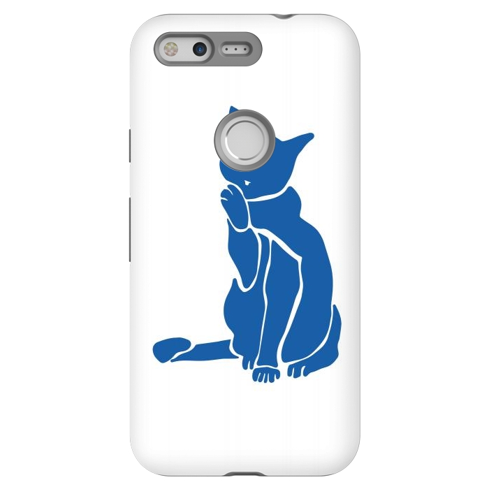 Pixel StrongFit Matisse's Cat Var. 1 in Blue by ECMazur 