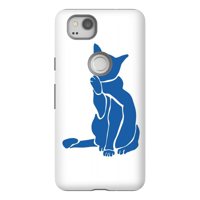 Pixel 2 StrongFit Matisse's Cat Var. 1 in Blue by ECMazur 