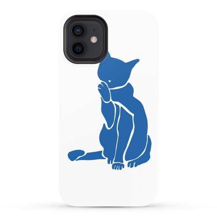 iPhone 12 StrongFit Matisse's Cat Var. 1 in Blue por ECMazur 