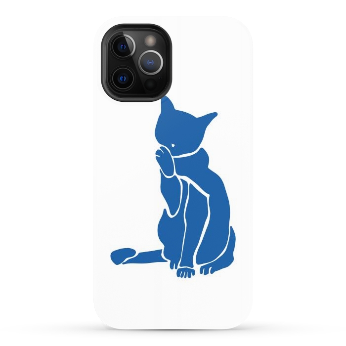 iPhone 12 Pro Max StrongFit Matisse's Cat Var. 1 in Blue by ECMazur 