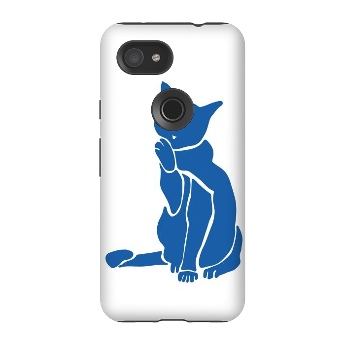 Pixel 3A StrongFit Matisse's Cat Var. 1 in Blue by ECMazur 