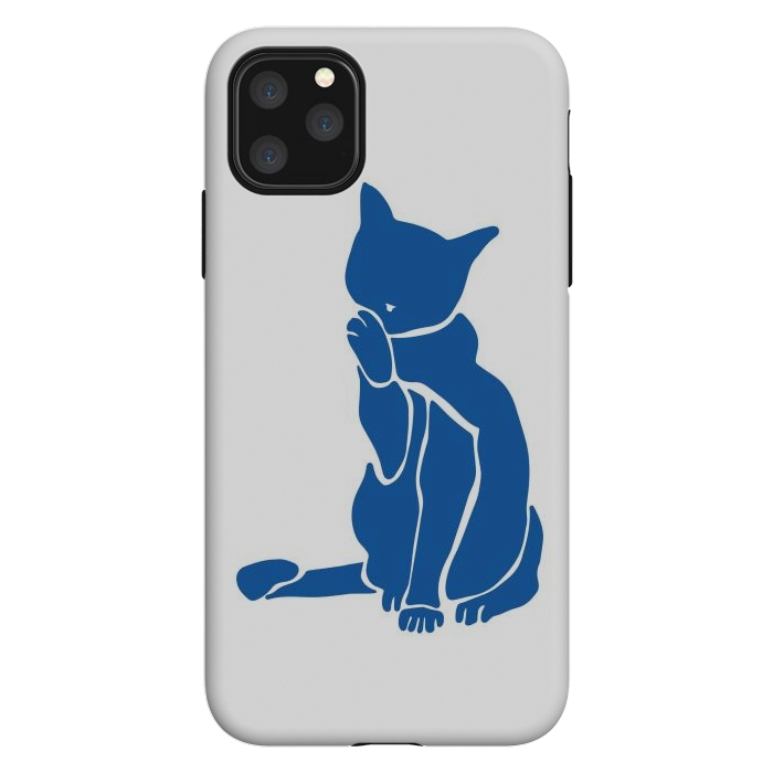 iPhone 11 Pro Max StrongFit Matisse's Cat Var. 1 in Blue by ECMazur 