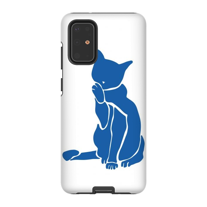 Galaxy S20 Plus StrongFit Matisse's Cat Var. 1 in Blue by ECMazur 