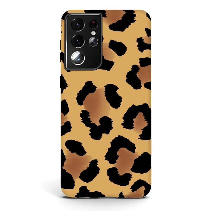 Galaxy S21 ultra StrongFit Brown Animal Print by ArtsCase
