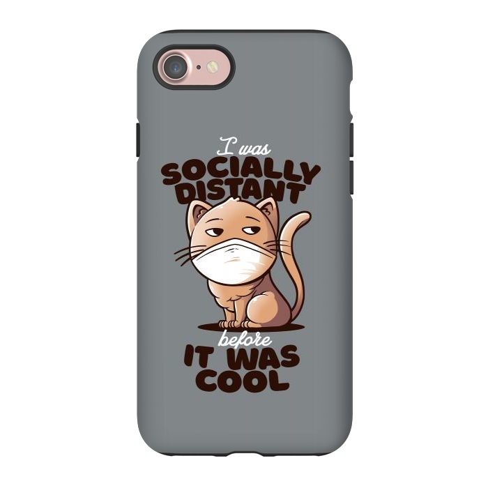 iPhone 7 StrongFit Socially Distant Cat by eduely