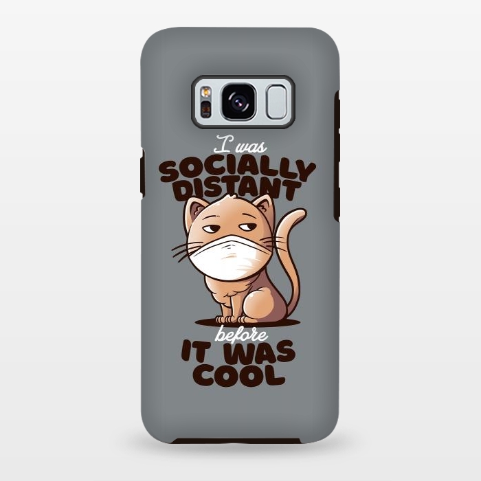 Galaxy S8 plus StrongFit Socially Distant Cat by eduely