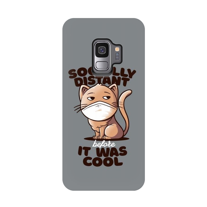 Galaxy S9 StrongFit Socially Distant Cat by eduely