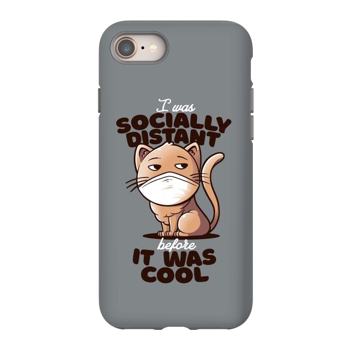iPhone 8 StrongFit Socially Distant Cat by eduely