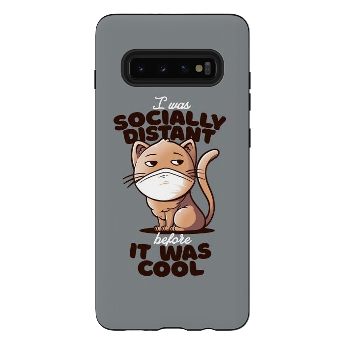Galaxy S10 plus StrongFit Socially Distant Cat by eduely
