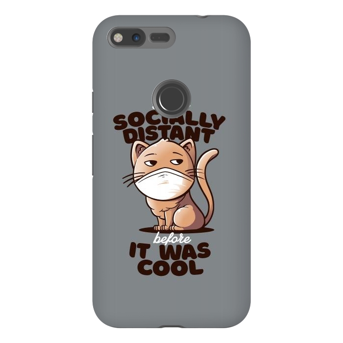Pixel XL StrongFit Socially Distant Cat by eduely