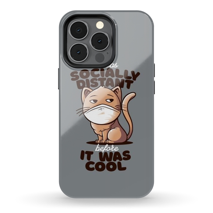 iPhone 13 pro StrongFit Socially Distant Cat by eduely