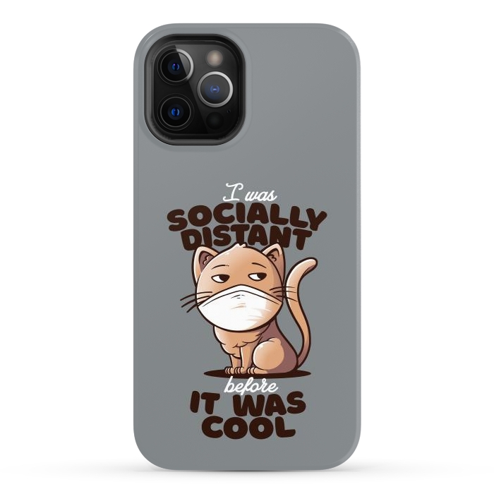 iPhone 12 Pro Max StrongFit Socially Distant Cat by eduely