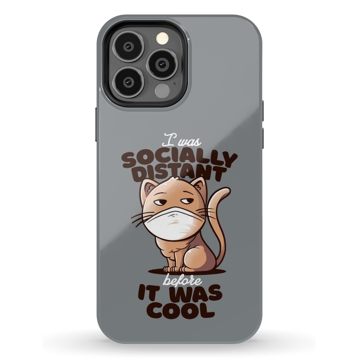 iPhone 13 Pro Max StrongFit Socially Distant Cat by eduely