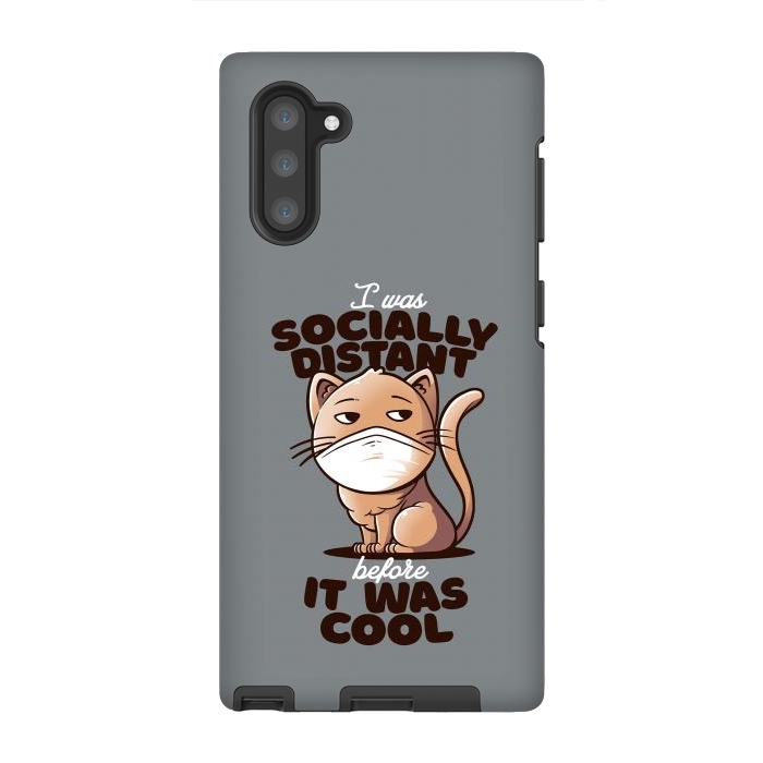 Galaxy Note 10 StrongFit Socially Distant Cat by eduely