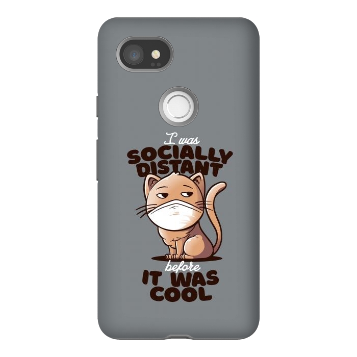 Pixel 2XL StrongFit Socially Distant Cat by eduely