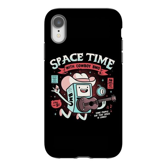 iPhone Xr StrongFit Space Time Cool Robot Cowboy Gift by eduely