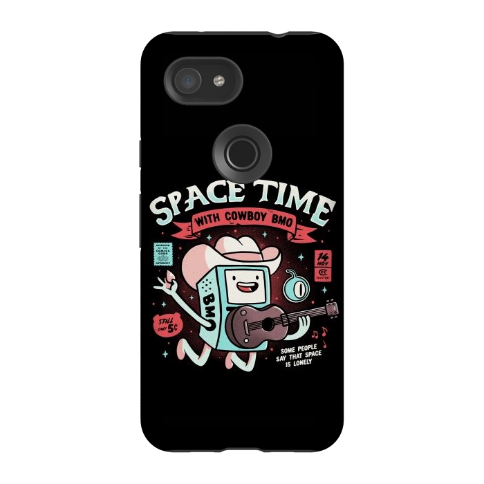 Pixel 3A StrongFit Space Time Cool Robot Cowboy Gift by eduely