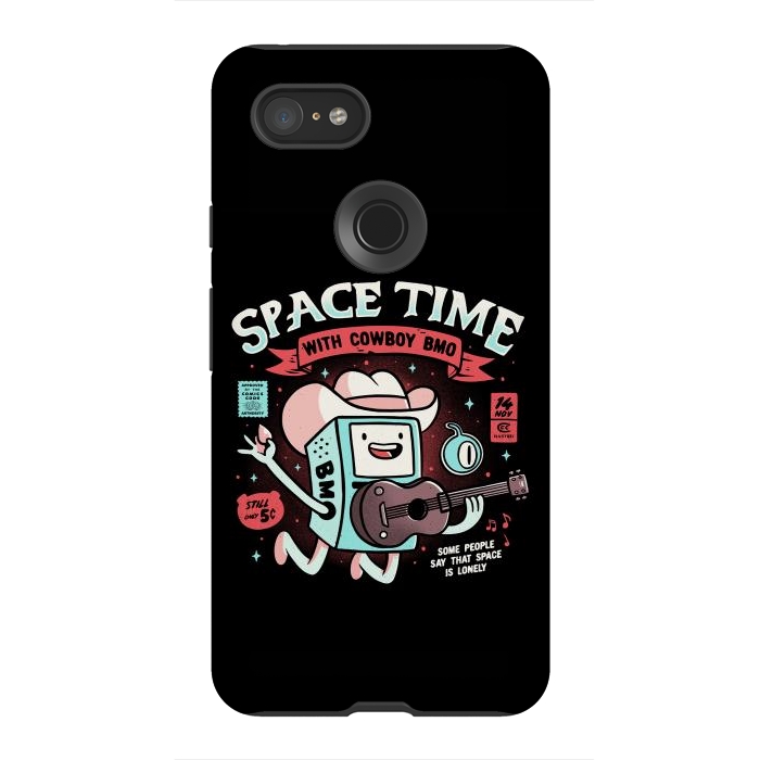 Pixel 3XL StrongFit Space Time Cool Robot Cowboy Gift by eduely