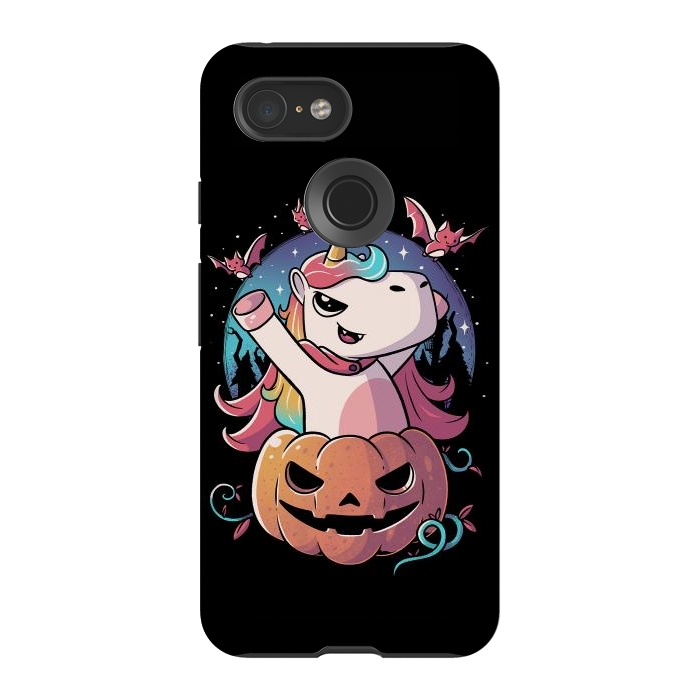 Pixel 3 StrongFit Spooky Unicorn Funny Cute Magic Halloween by eduely