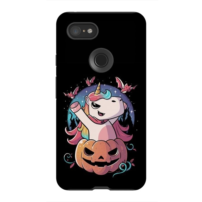 Pixel 3XL StrongFit Spooky Unicorn Funny Cute Magic Halloween by eduely