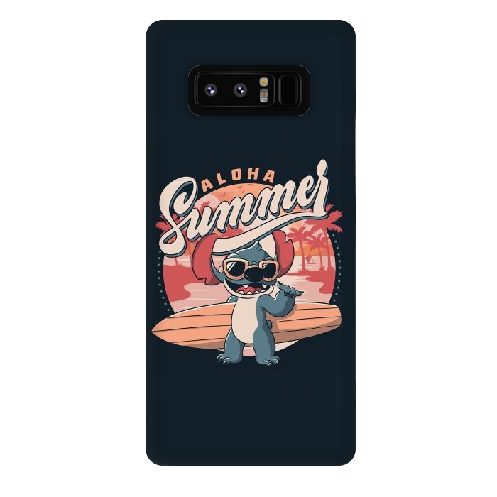 Galaxy Note 8 StrongFit Aloha Summer Funny Alien Beach by eduely
