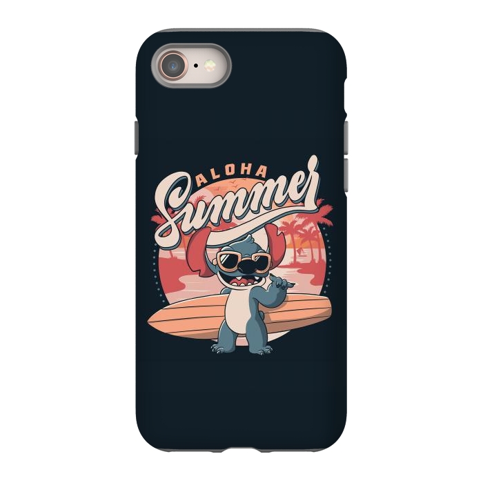 iPhone 8 StrongFit Aloha Summer Funny Alien Beach by eduely