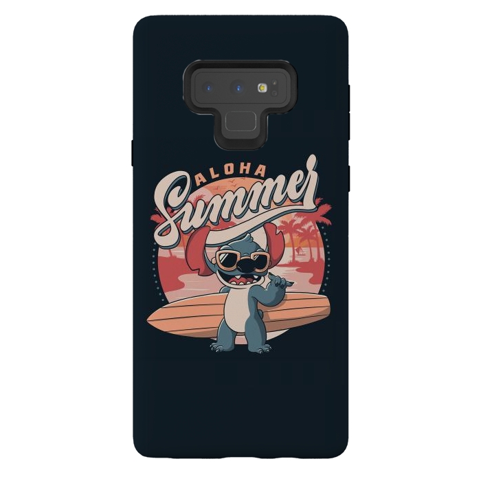 Galaxy Note 9 StrongFit Aloha Summer Funny Alien Beach by eduely