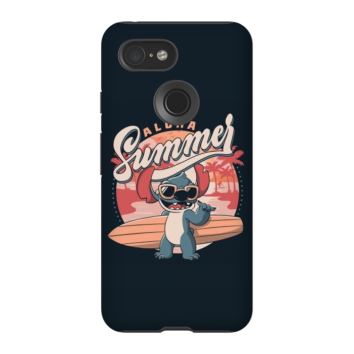 Pixel 3 StrongFit Aloha Summer Funny Alien Beach by eduely