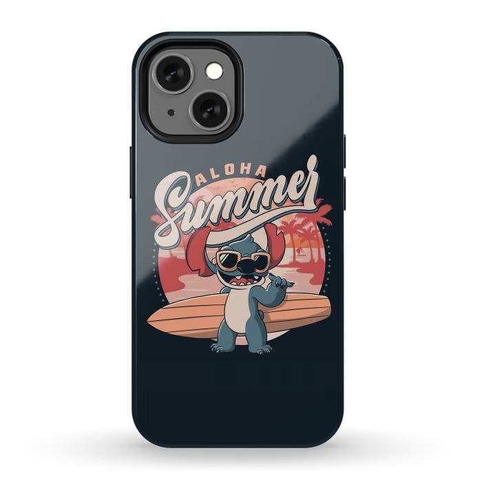 iPhone 12 mini StrongFit Aloha Summer Funny Alien Beach by eduely