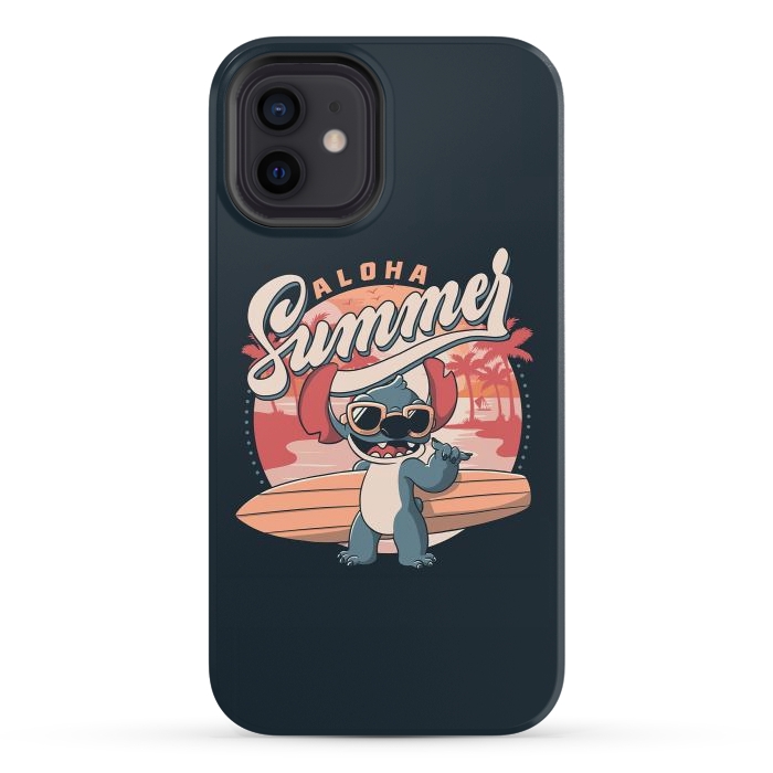 iPhone 12 StrongFit Aloha Summer Funny Alien Beach by eduely