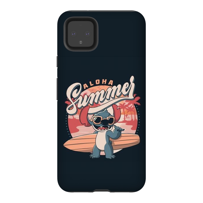 Pixel 4XL StrongFit Aloha Summer Funny Alien Beach by eduely