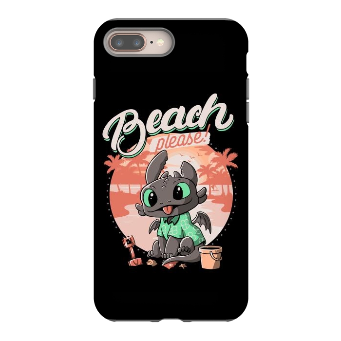 iPhone 8 plus StrongFit Summer Dragon Funny Beach Please by eduely