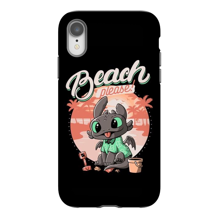 iPhone Xr StrongFit Summer Dragon Funny Beach Please by eduely
