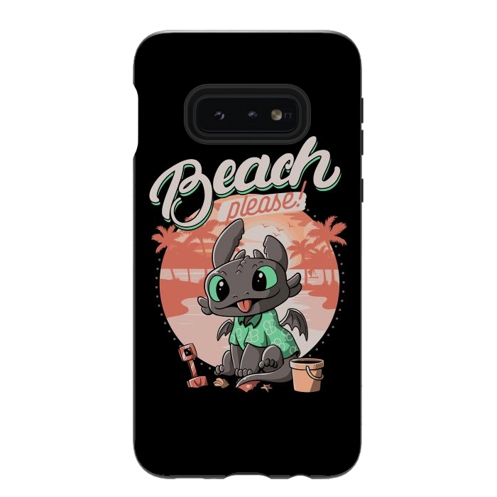 Galaxy S10e StrongFit Summer Dragon Funny Beach Please by eduely