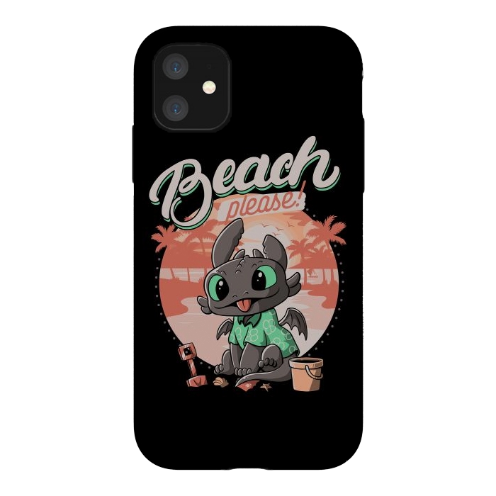 iPhone 11 StrongFit Summer Dragon Funny Beach Please by eduely