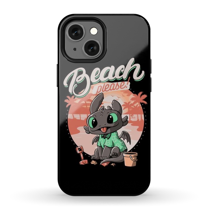 iPhone 12 mini StrongFit Summer Dragon Funny Beach Please by eduely