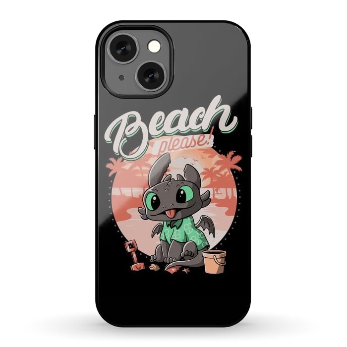 iPhone 13 StrongFit Summer Dragon Funny Beach Please by eduely