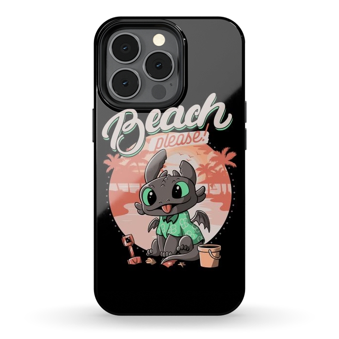 iPhone 13 pro StrongFit Summer Dragon Funny Beach Please by eduely