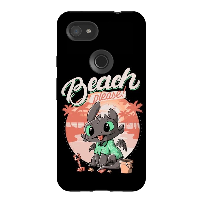 Pixel 3AXL StrongFit Summer Dragon Funny Beach Please by eduely