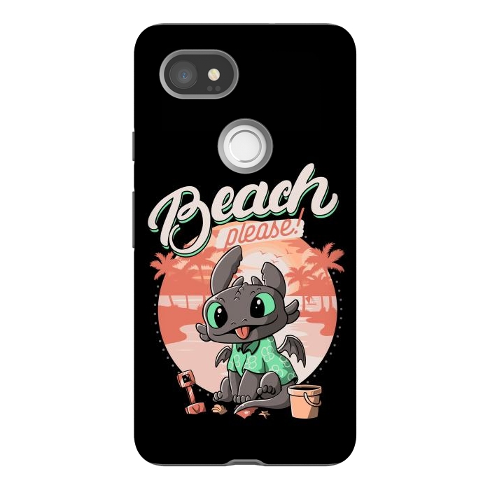 Pixel 2XL StrongFit Summer Dragon Funny Beach Please by eduely