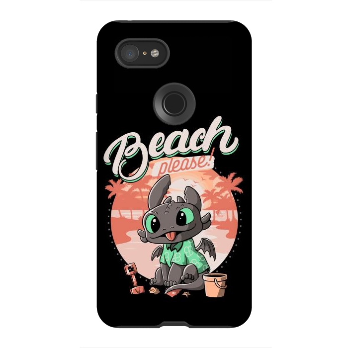 Pixel 3XL StrongFit Summer Dragon Funny Beach Please by eduely