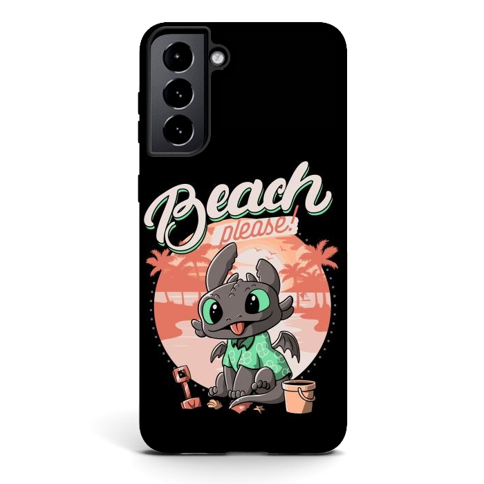 Galaxy S21 plus StrongFit Summer Dragon Funny Beach Please by eduely