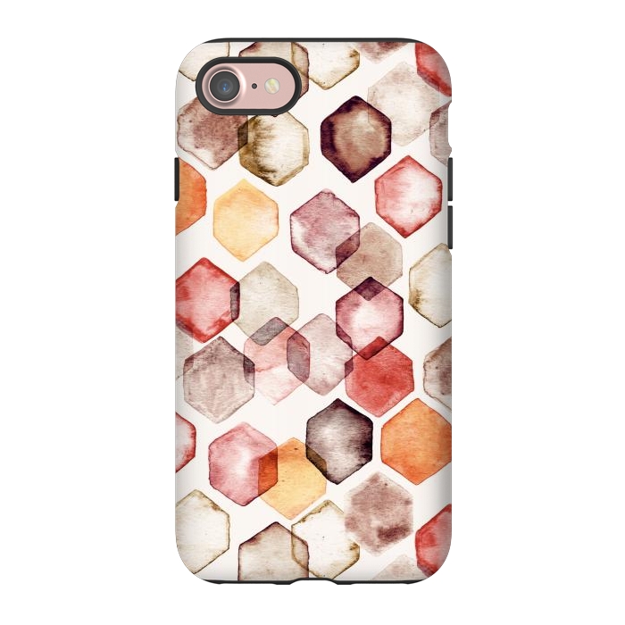 iPhone 7 StrongFit Autumn Bokeh - Watercolour Hexagons by Tangerine-Tane