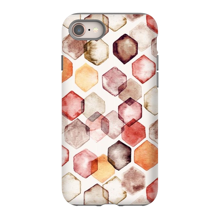 iPhone 8 StrongFit Autumn Bokeh - Watercolour Hexagons by Tangerine-Tane