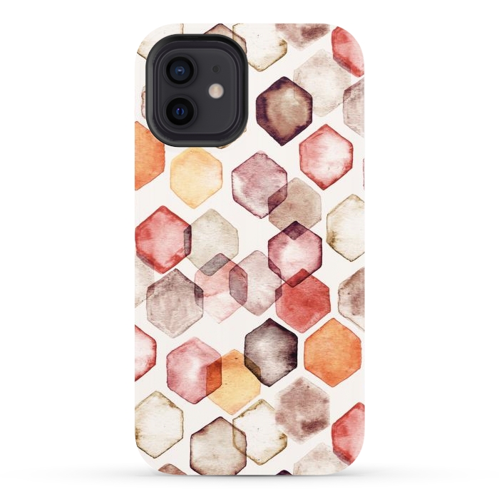 iPhone 12 StrongFit Autumn Bokeh - Watercolour Hexagons por Tangerine-Tane