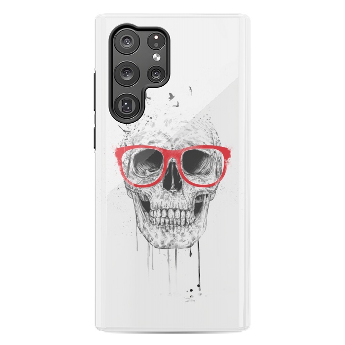 Galaxy S22 Ultra StrongFit Skull with red glasses by Balazs Solti